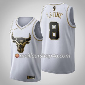 Maillot Basket Homme Chicago Bulls Zach LaVine 8 2019-20 Nike Blanc Golden Edition Swingman